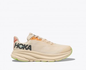 Kids' HOKA Clifton 9 Running Shoes Beige | 487-ZYAXJO