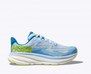 Kids' HOKA Clifton 9 Running Shoes Blue / White | 056-HQWYRN