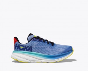 Kids' HOKA Clifton 9 Running Shoes Blue / Dark Blue | 614-GWJOAP