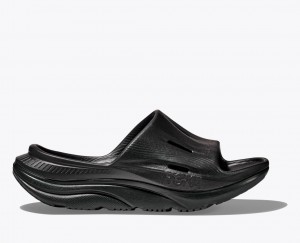 Kids' HOKA Ora Recovery 3 Slides Black | 143-GOFMWD