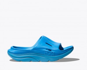 Kids' HOKA Ora Recovery 3 Slides Blue | 015-GORSDW