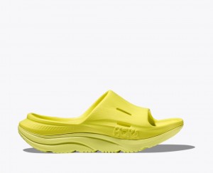 Kids' HOKA Ora Recovery 3 Slides Yellow | 527-QZIJUH