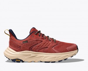 Men's HOKA Anacapa 2 Low GTX Hiking Shoes Red Brown | 958-PWHFUI