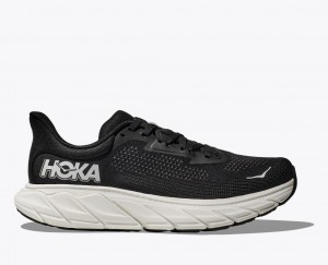 Men's HOKA Arahi 7 Running Shoes Black / White | 769-DBPOUL