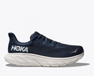 Men's HOKA Arahi 7 Running Shoes Navy / White | 752-XSNJQK