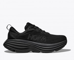 Men's HOKA Bondi 8 Running Shoes Black | 024-LNMSTG