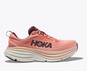 Men's HOKA Bondi 8 Running Shoes Coral | 672-GBTZRX