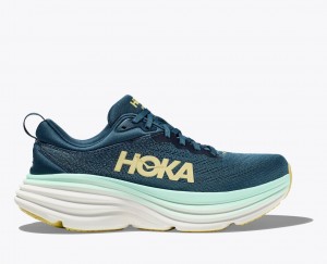 Men's HOKA Bondi 8 Running Shoes Dark Turquoise | 157-KDSBOH