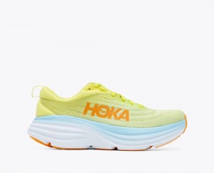 Men's HOKA Bondi 8 Running Shoes Light Green / Light Blue | 482-JQYMBK