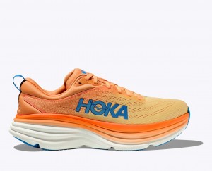 Men's HOKA Bondi 8 Running Shoes Orange / Light Orange | 056-JWXRAG