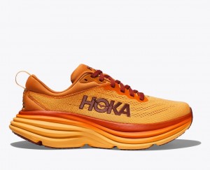 Men's HOKA Bondi 8 Running Shoes Orange | 215-VPQEZL