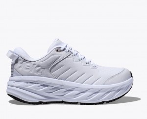 Men's HOKA Bondi SR Running Shoes White | 084-ZNOTMF