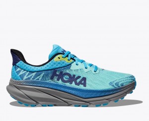 Men's HOKA Challenger 7 Trail Running Shoes Turquoise / Blue | 752-TMWJNI