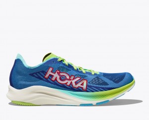 Men's HOKA Cielo Road Running Shoes Blue / Green | 546-LKBWTX