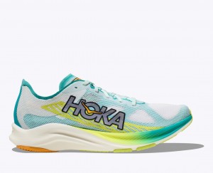 Men's HOKA Cielo Road Running Shoes White / Turquoise | 483-TLYEPR