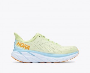 Men's HOKA Clifton 8 Running Shoes Light Green | 859-HQDEWZ