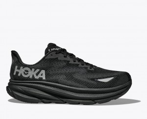 Men's HOKA Clifton 9 GTX Running Shoes Black | 275-LTBWHN