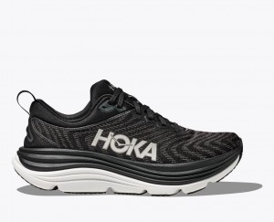 Men's HOKA Gaviota 5 Running Shoes Black / White | 740-UOKHSY