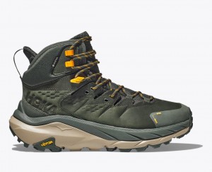 Men's HOKA Kaha 2 GTX Hiking Boots Dark Green | 801-CVIBOR