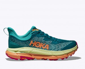 Men's HOKA Mafate Speed 4 Trail Running Shoes Dark Green / Green / Orange | 401-DRNHYP