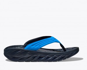 Men's HOKA ORA Recovery Flip Flops Blue / Black | 823-XEVCHI