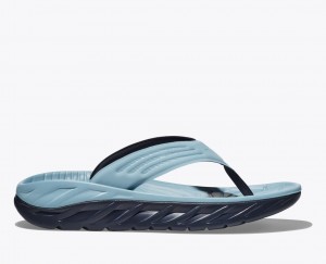 Men's HOKA ORA Recovery Flip Flops Light Blue / Black | 875-MOULDI