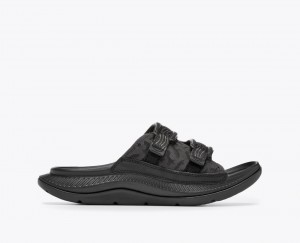 Men's HOKA Ora Luxe Slide Black | 380-RKEUXG