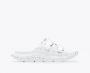 Men's HOKA Ora Luxe Slide White | 738-KDNPFE