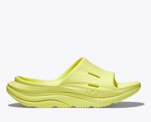 Men's HOKA Ora Recovery 3 Slide Light Green | 723-QHDGXT