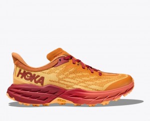 Men's HOKA Speedgoat 5 Trail Running Shoes Orange / Red Brown | 638-CWMNSD