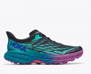 Men's HOKA Speedgoat 5 Trail Running Shoes Turquoise / Black | 832-ATKEYX