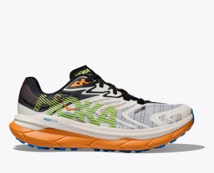 Men's HOKA Tecton X 2 Trail Running Shoes White / Black / Green | 375-ASXYLQ