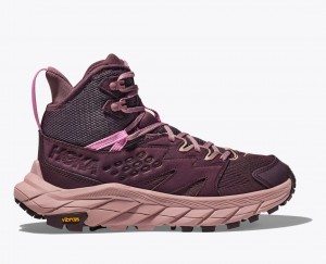 Women's HOKA Anacapa Breeze Mid Hiking Boots Burgundy | 160-YNZUJM