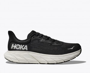 Women's HOKA Arahi 7 Running Shoes Black / White | 089-LIZHWY