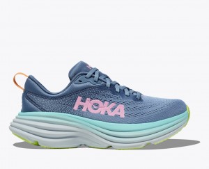 Women's HOKA Bondi 8 Running Shoes Blue / Turquoise | 173-ANMHLU