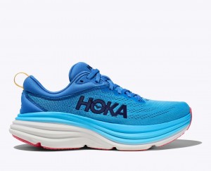 Women's HOKA Bondi 8 Running Shoes Blue | 601-SGYTCJ