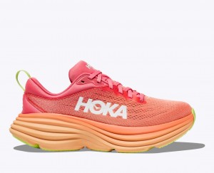 Women's HOKA Bondi 8 Running Shoes Coral | 015-OYTRAV