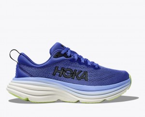 Women's HOKA Bondi 8 Running Shoes Dark Blue | 384-VPUBRD