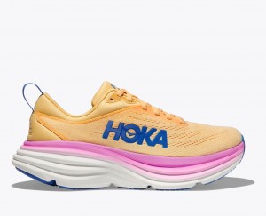 Women's HOKA Bondi 8 Running Shoes Light Orange / Pink | 926-ZMHVXE