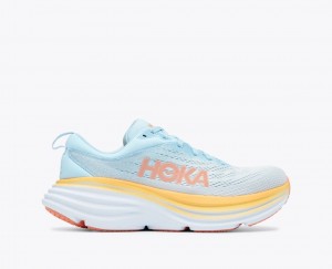 Women's HOKA Bondi 8 Running Shoes Light Blue | 105-SFQUBH