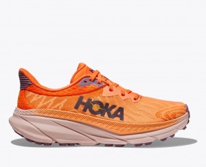 Women's HOKA Challenger 7 Trail Running Shoes Orange | 574-VGWKIE