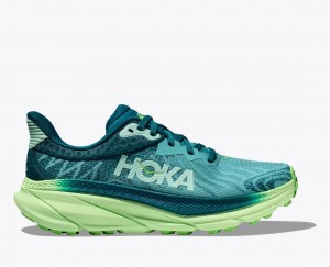 Women's HOKA Challenger 7 Trail Running Shoes Green | 901-YWOLBZ