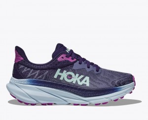 Women's HOKA Challenger 7 Trail Running Shoes Purple | 369-LCDZKQ