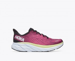 Women's HOKA Clifton 8 Running Shoes Light Burgundy | 175-KVRXCO