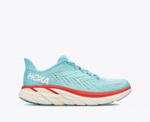 Women's HOKA Clifton 8 Running Shoes Turquoise | 983-ZOQDAR