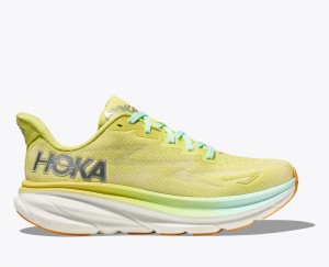 Women's HOKA Clifton 9 Running Shoes Light Green | 596-ABKXVS