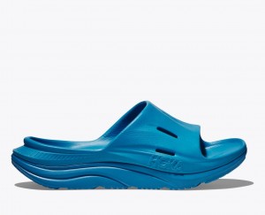 Women's HOKA Ora Recovery 3 Slide Blue | 278-QVCGTY