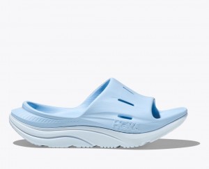 Women's HOKA Ora Recovery 3 Slide Light Blue | 980-HLDUZM