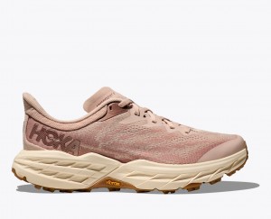 Women's HOKA Speedgoat 5 Trail Running Shoes Beige | 058-VBKJFW