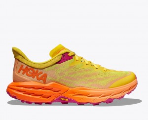 Women's HOKA Speedgoat 5 Trail Running Shoes Yellow / Orange | 980-KIOASP